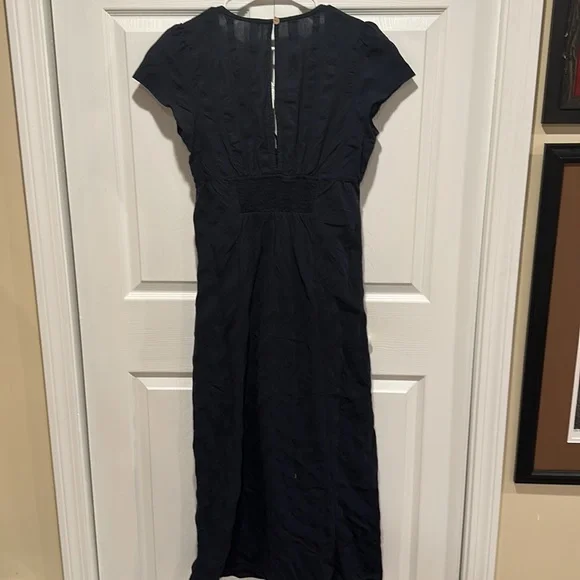 NWT Free People Natalya Black Solid Midi Dress - Picture 8 of 8